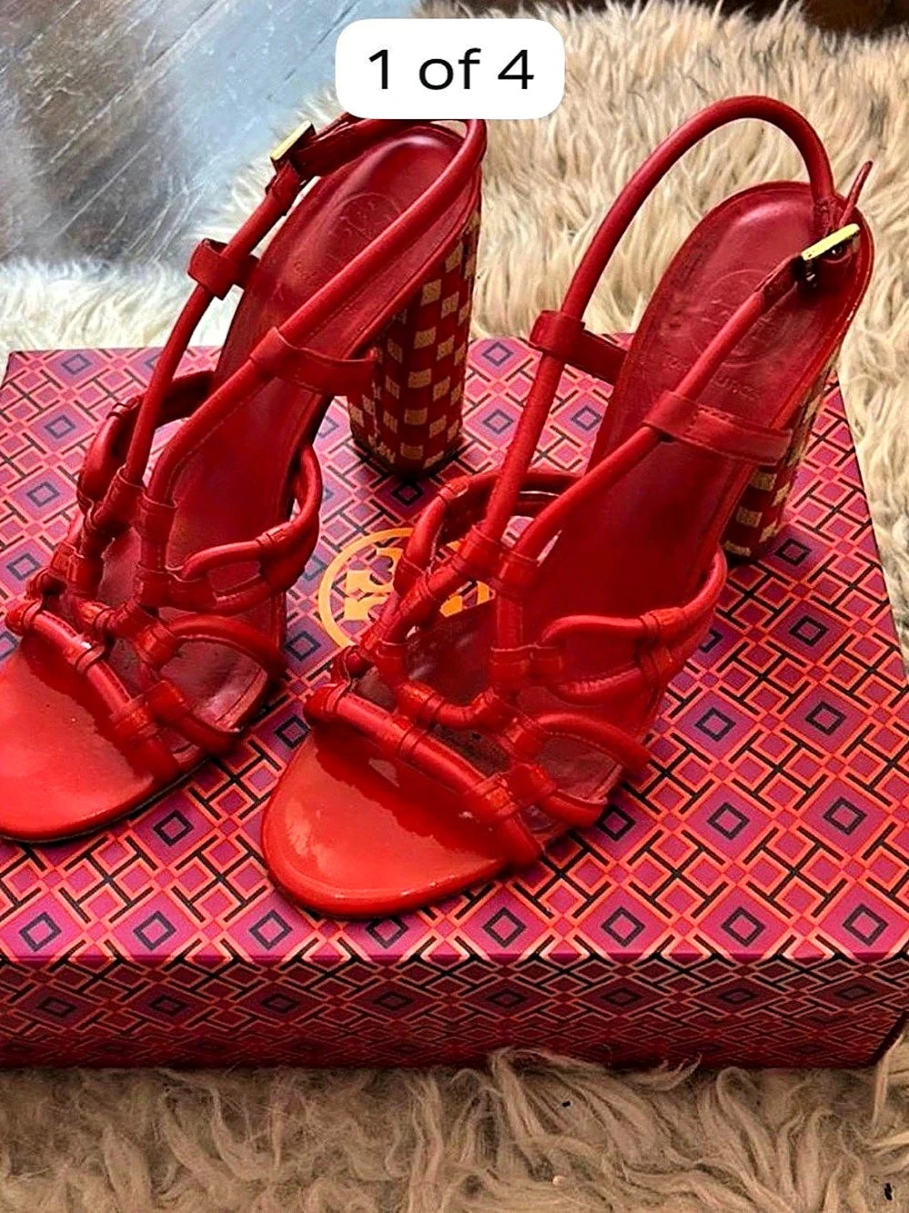 Tory Burch Orange-Red Heeled Sandals US 10M